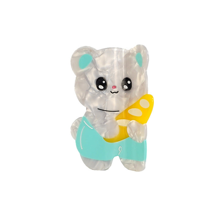 Cartoon Bear Hair Clips Original Acetate Hair Claws