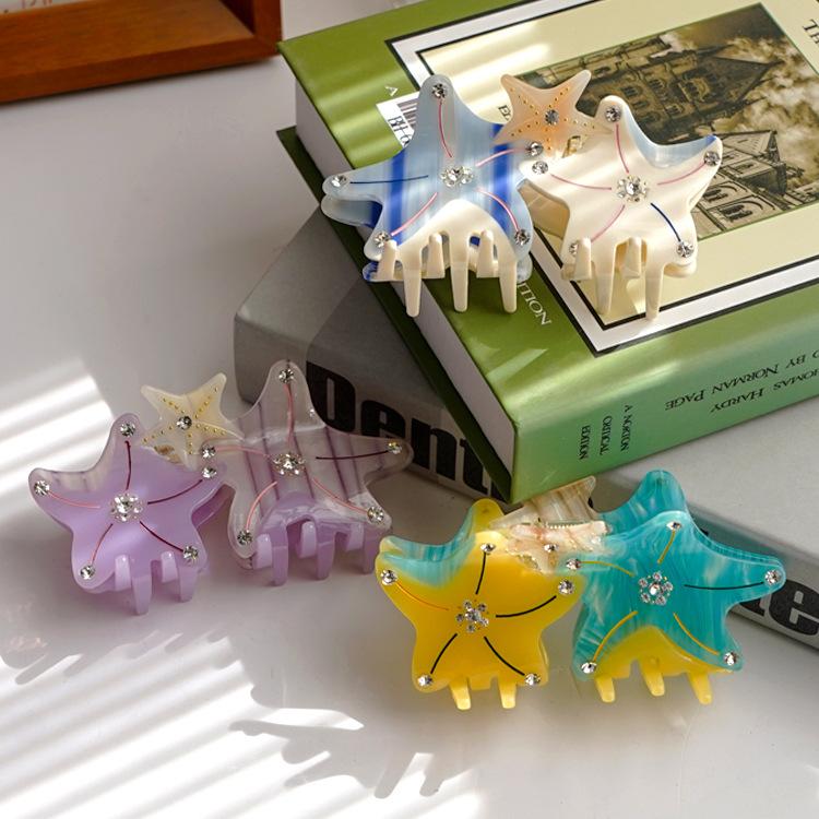 Colorful Starfish Hair Clip Cute Acetate Hair Claw