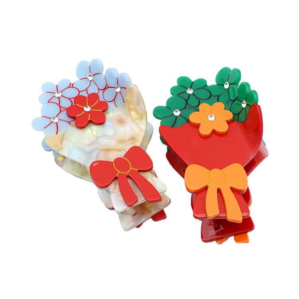 Flower Bouquet Hair Claw Original Acetate Hair Clip