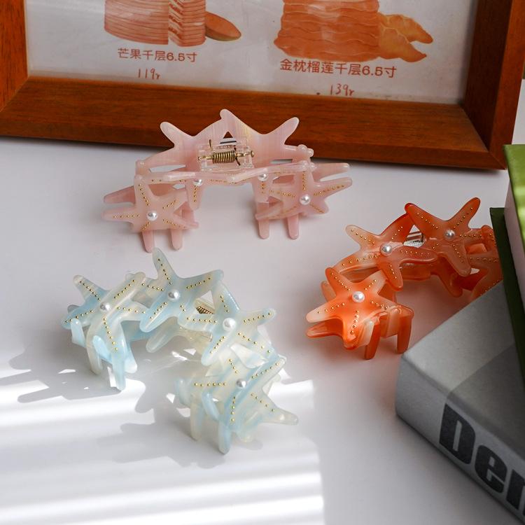 Starfish Hair Clips Pearl Embellished Star Hair Claw