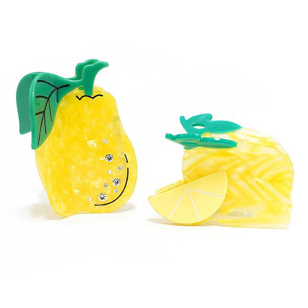 Fruit Hair Clip Cartoon Lemon Pear Acetate Hair Claw