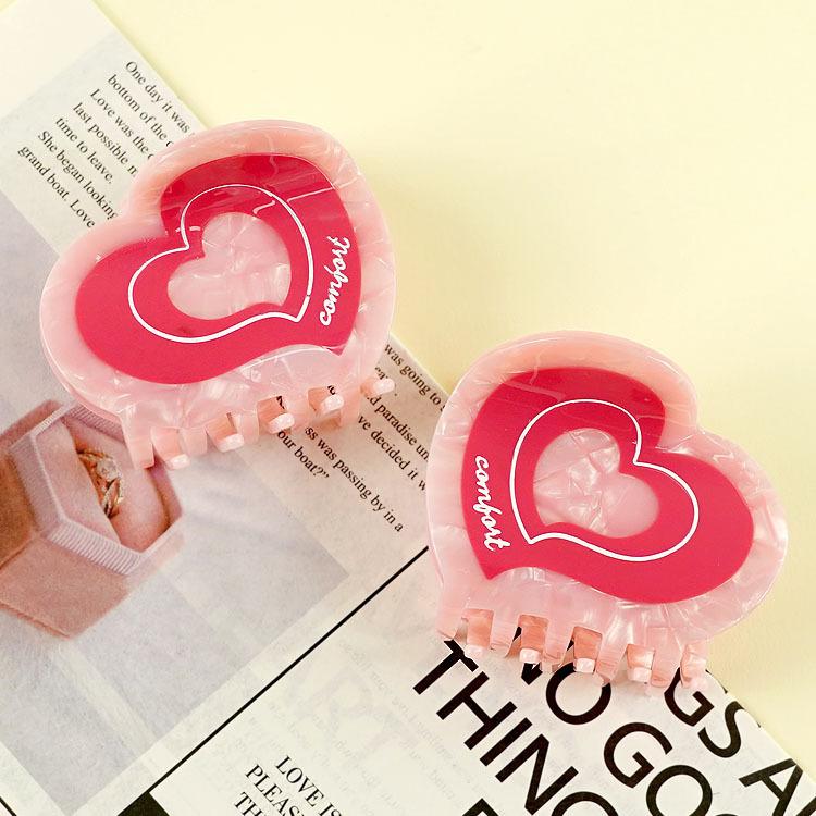 Original Design Acetate Hair Claws Love Grip Stitching Shark Clip