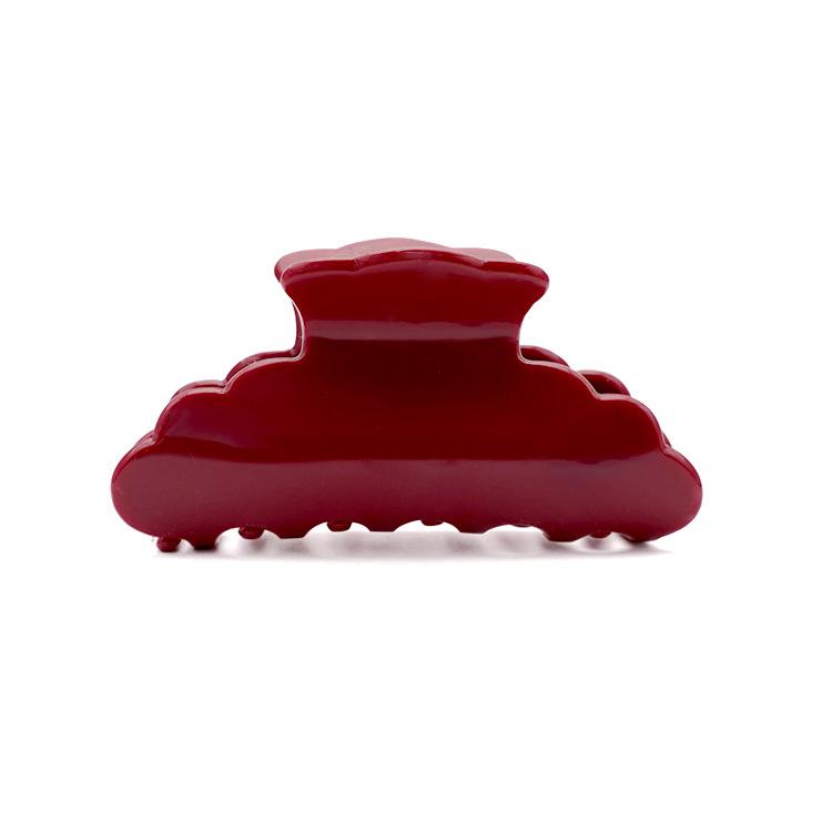 Cream Hair Clip Burgundy Acetate Hair Claws