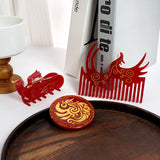 Chinese Style Wenchuan Phoenix Jewelry Gift Box Acetate Phoenix Hair Clip Mirror Hair Comb