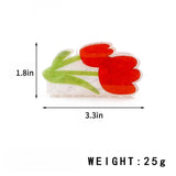 Flower Hair Clip Tulip Print Hair Claw
