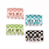 Plaid Hair Claw Retro Checkerboard Large Hair Clips