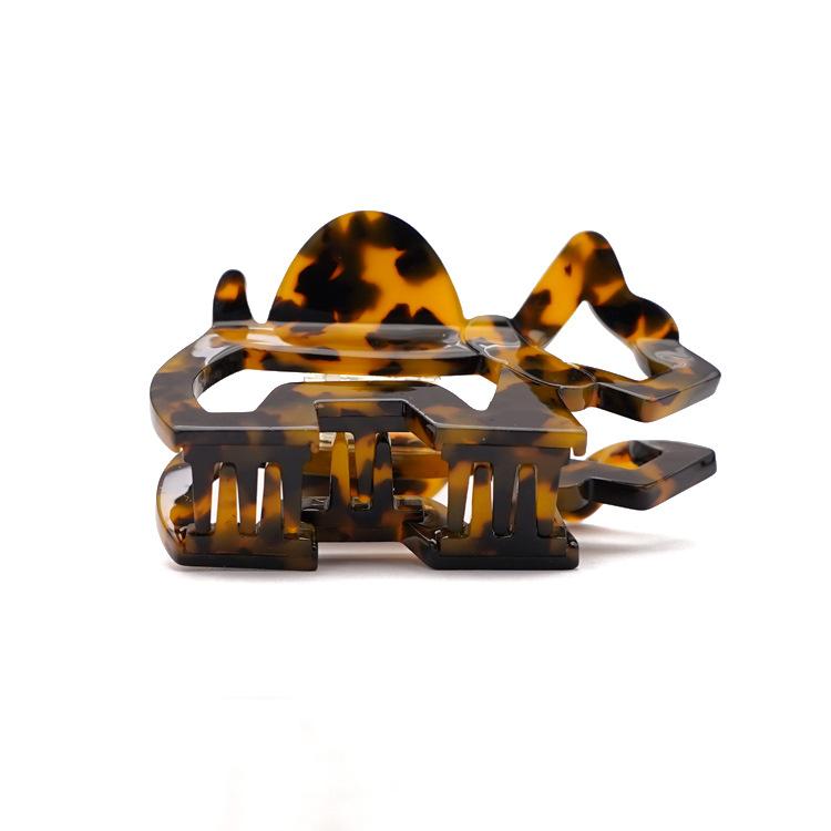 Hollow Acetate Hair Clips Tortoiseshell Printed Hair Claw