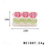 Flower Hair Clip Tulip Print Hair Claw