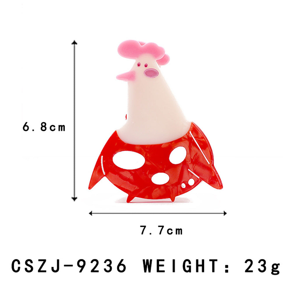 Cartoon Mushroom Chicken Hair Clip Original Cute Acetate Hair Claw