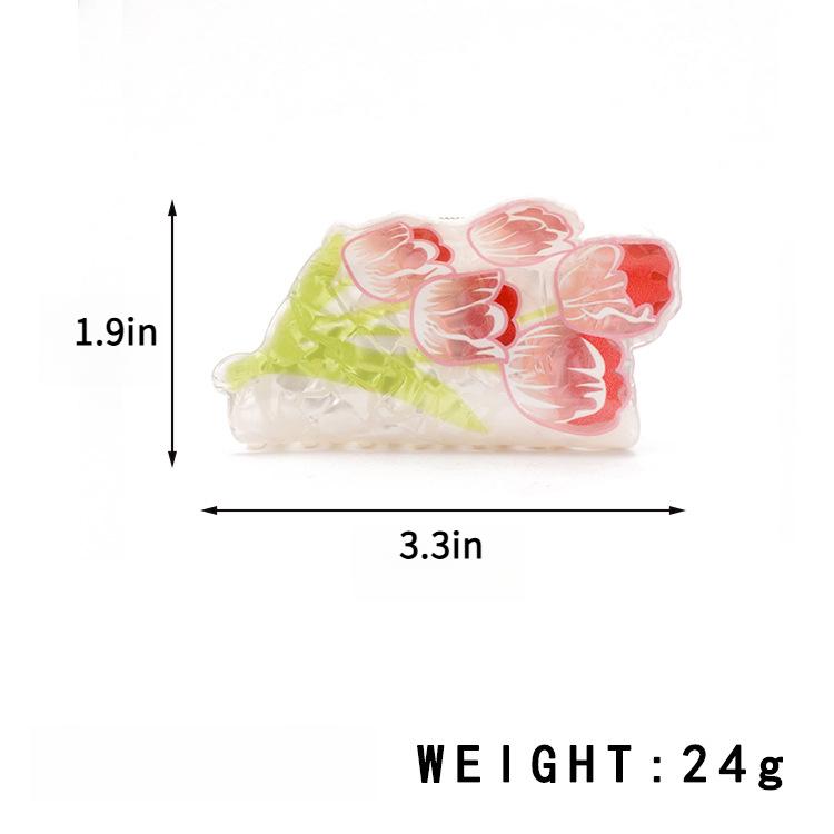 Flower Hair Clip Tulip Print Hair Claw