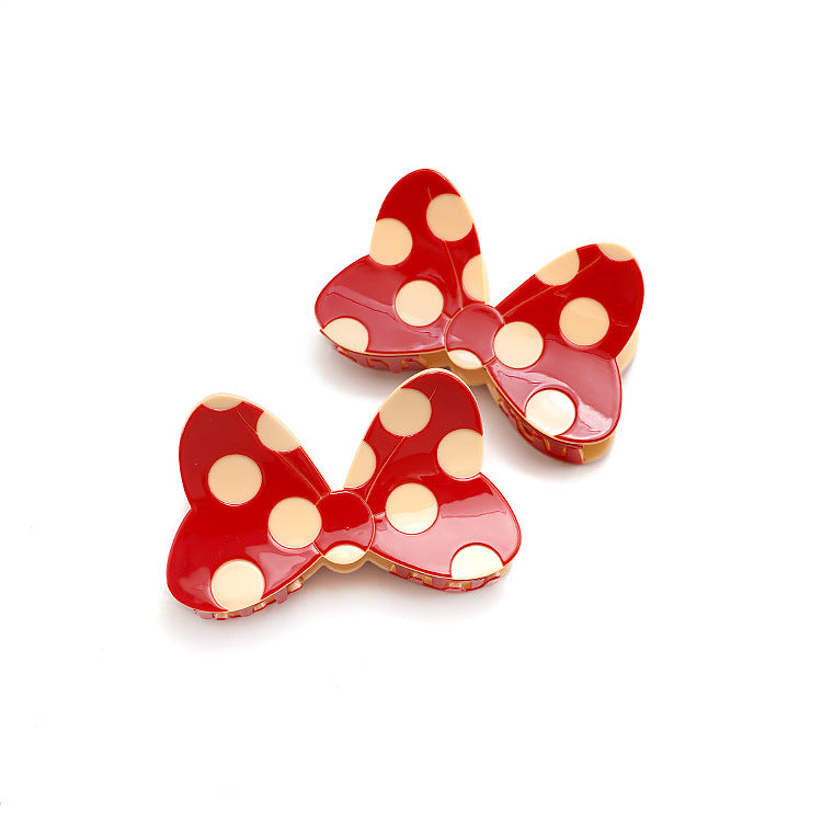 Polka Dot Bow Hair Clip Original Cute Cartoon Hair Claw