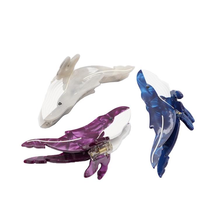 Whale Acetate Hair Claw