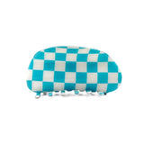 Plaid Hair Claw Retro Checkerboard Half-Round Hair Clips