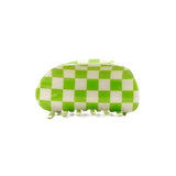 Plaid Hair Claw Retro Checkerboard Half-Round Hair Clips