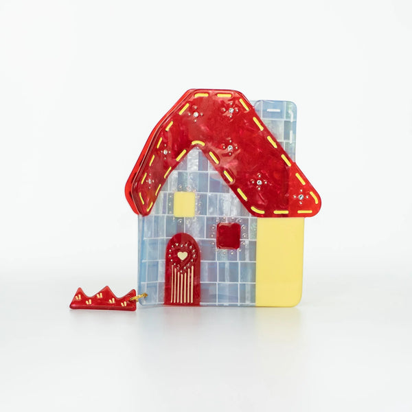 Red Cottage House Hair Claw