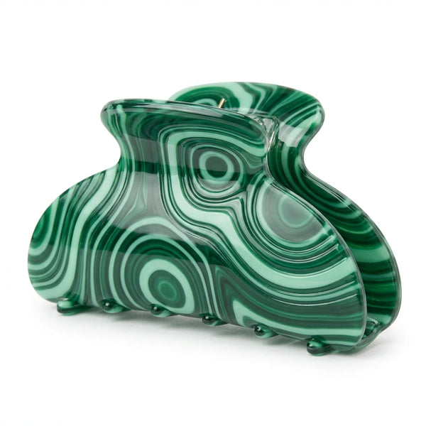 Emerald Malachite Marbled Acetate Claw Clip