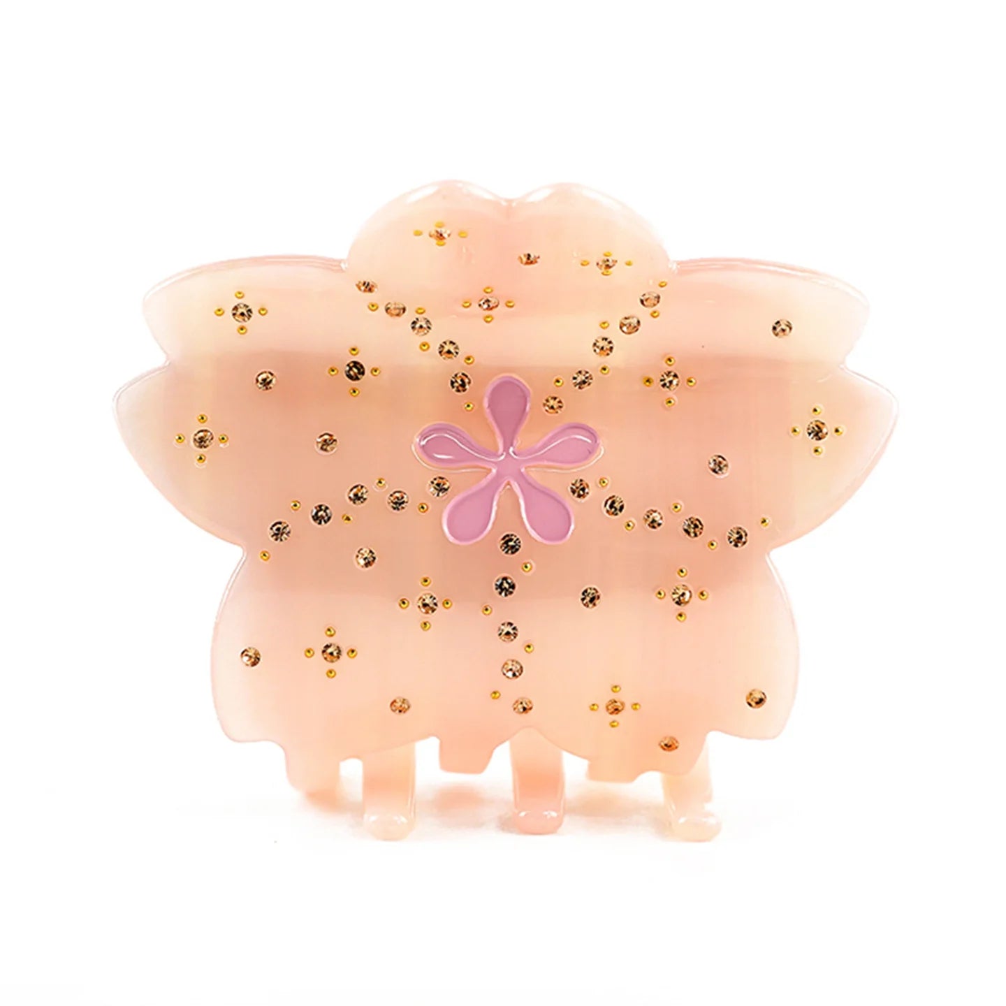Sparkling Rhinestone Sakura Cherry Blossom Acetate Hair Claw Clip