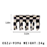 Plaid Hair Claw Retro Checkerboard Large Hair Clips